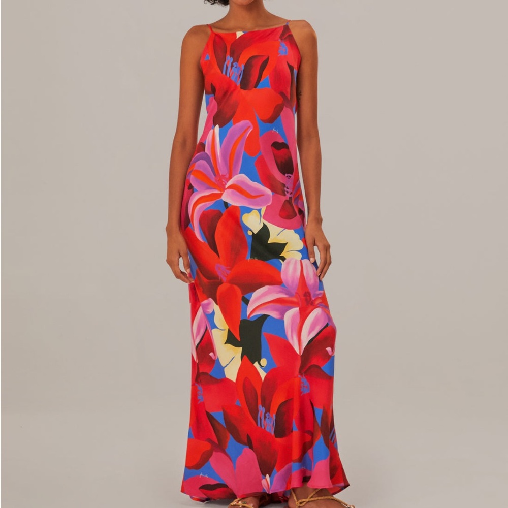 Farm Rio Watercolor Floral Slip Dress - XL